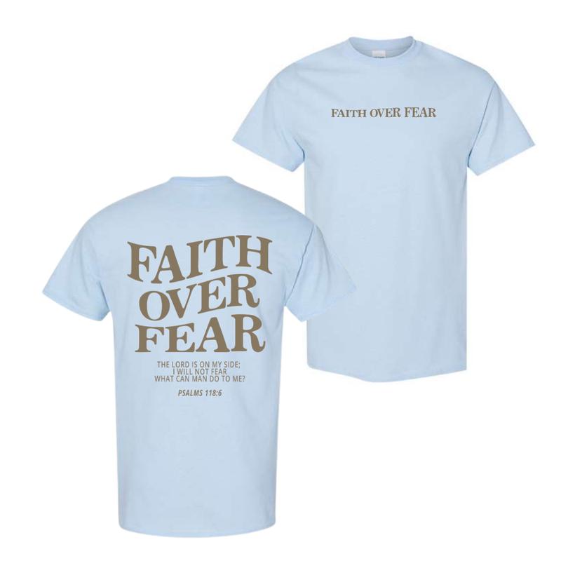 Faith over fear christian T-shirt, Christian Jesus trendy Verse and T-shirt Menswear only jesus