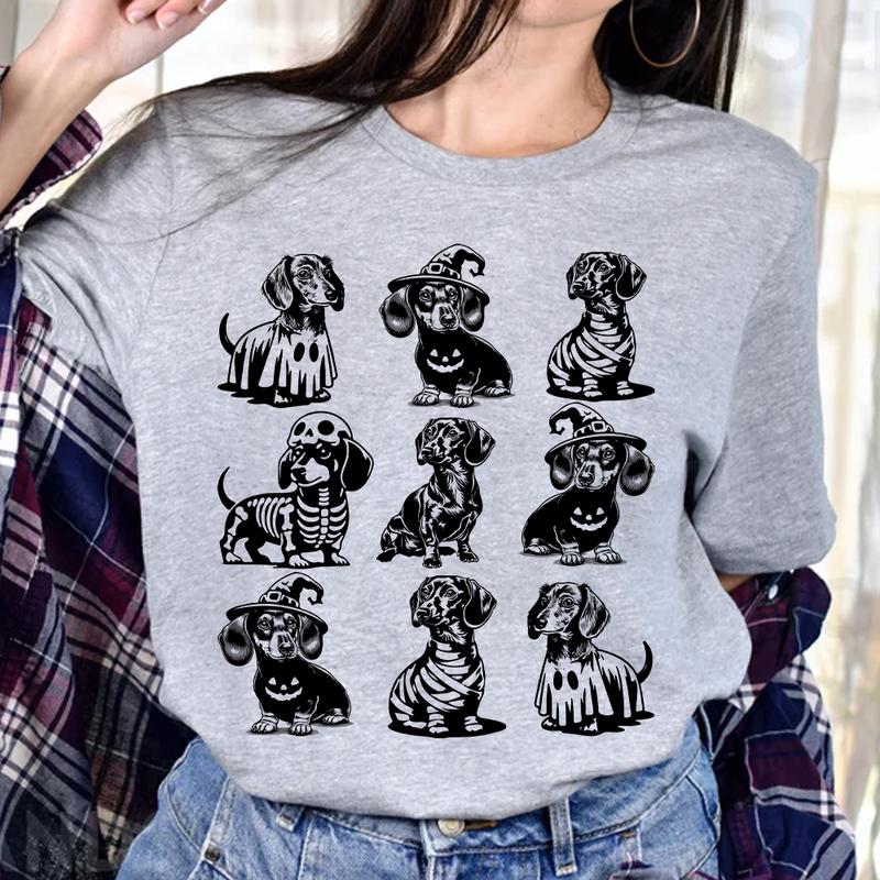Dachshund Halloween Shirt, Dog Halloween Graphic Tee, Wiener Dog, Dachshund mom, Dachshund fall, Dog mom crewneck, Wichy Shirt, Spooky Vibes