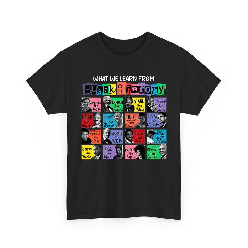 Black History Month Tshirt, What We Learn from Black History, Black Lives Matter Shirt, Unisex Casual Cotton
