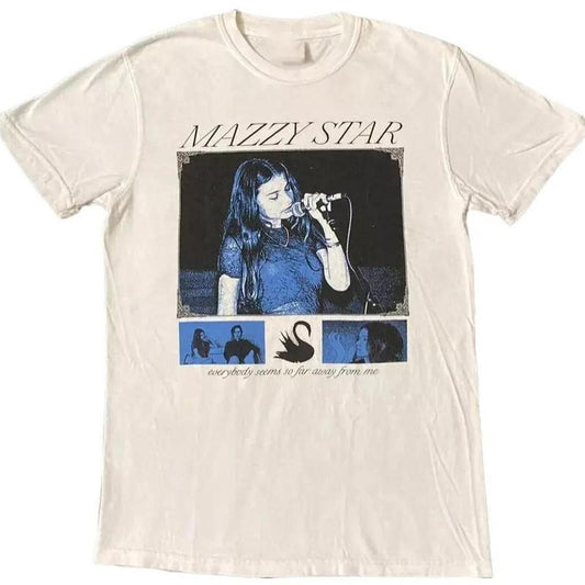 MAZZY STAR band Short Sleeve Cotton White T-Shirt Streetwear unisex cotton T-Shirt