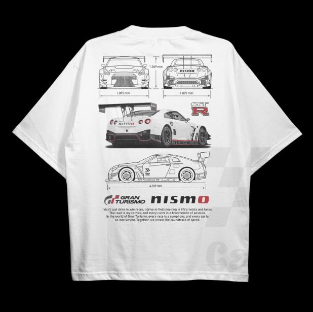 Drive in Style Car-Themed T-Shirts, Gran Turismo GTR Nismo T-Shirt, Gran Turismo GTR Nismo Technical Specs T-Shirt, Racing Sport Car Shirt Menswear