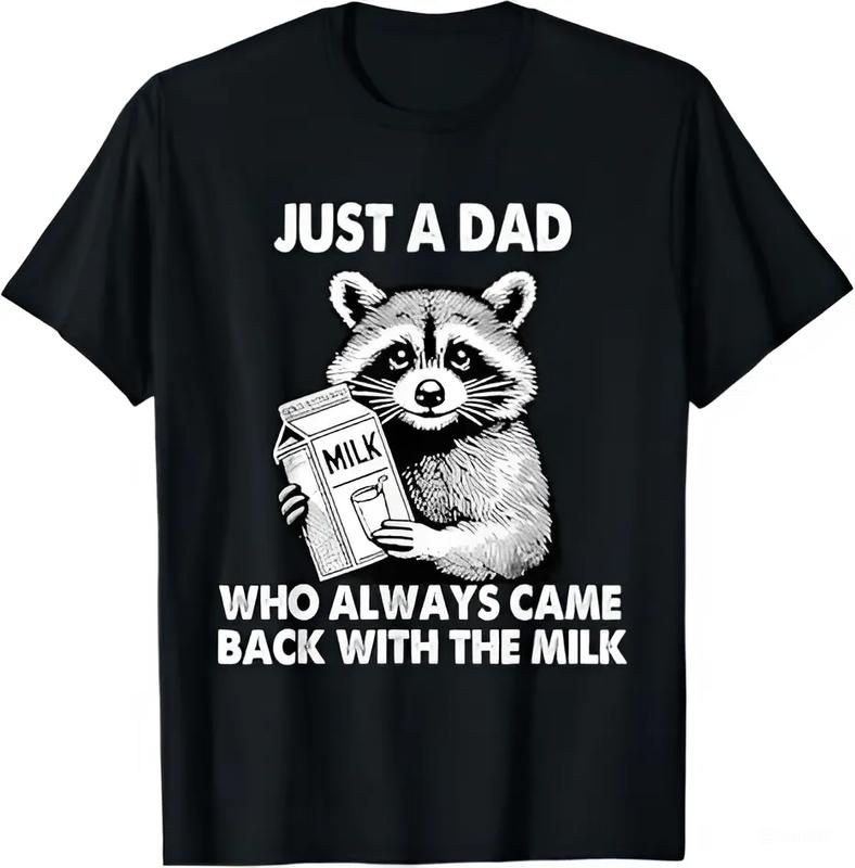 Just A Dad T-Shirt, Just A Dad Who Always Came Back With The Milk T-Shirt, Funny Dad t-shirt, Fathers Day Retro Tee, Gift For Dad, Classic Cotton, Men