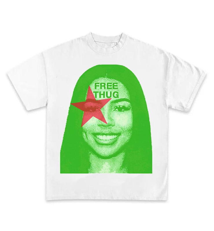 free thug green tee