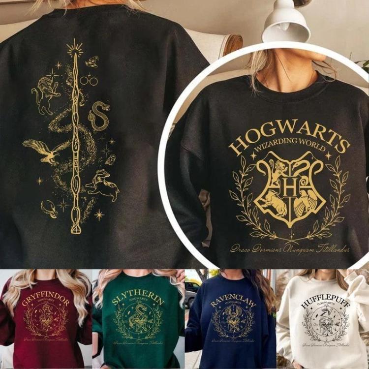 Hogwarts Vintage Shirt, Potter Sweatshirt , Hogwarts House Shirt, Wizard Houses Hoodie, Bookish Fantasy Lovers Gift, Unisex Graphic Wizard Shirt For W