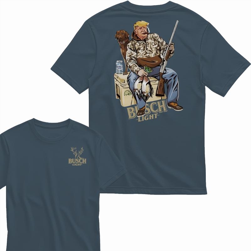 Busch Light, Hunter Trump With Busch Light Beer 2 Siders T-shirt, Perfect For Beer Lovers, Unisex T-Shirt, Cotton, Casual Graphic Trump T-shirt, Unise