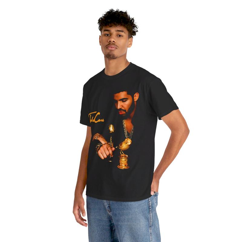 Drake Vintage Hip Hop Rap Shirt Streetwear Music Inspired Shirt For Take Care Fan Casual Classic Cotton Menswear Retro T-Shirt Top Comfy Graphic Smoot