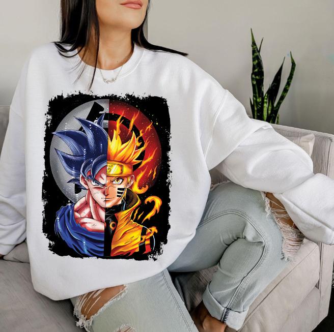 G0kuu and Narut0 DB Shirt Crewneck Sweatshirt Hoodie, Drag0n B4ll Z Anjme Shirt, Anjme Shirt