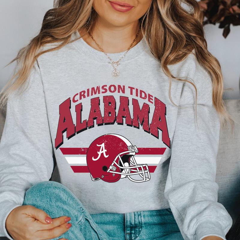 Vintage Alabama Crimson Tide Football Sweatshirt, University Game Day Gifts, NCAA Shirt, College Alabama Style, Women's Classics, Crimson Comfort