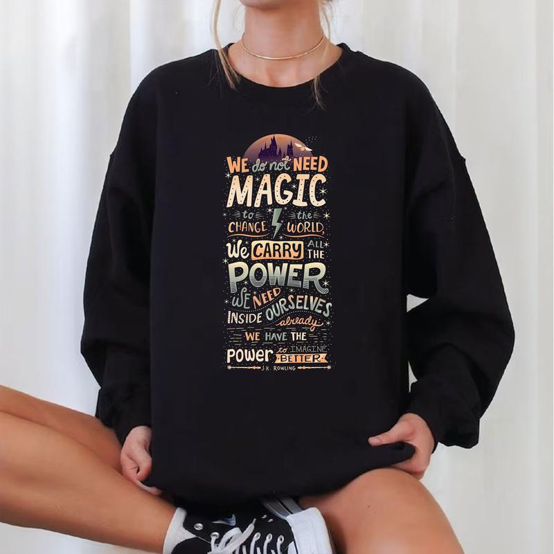 HP Magic Quotes Sweatshirt Hoodie Shirt Cotton Fit
