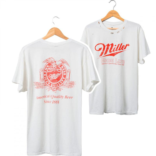 Miller High Life Eagle T-Shirt - 2 Side - Fashion Varieties - Unisex Clothing Choices - Fit for All - Work From Home Wear - From Classic to Bright
