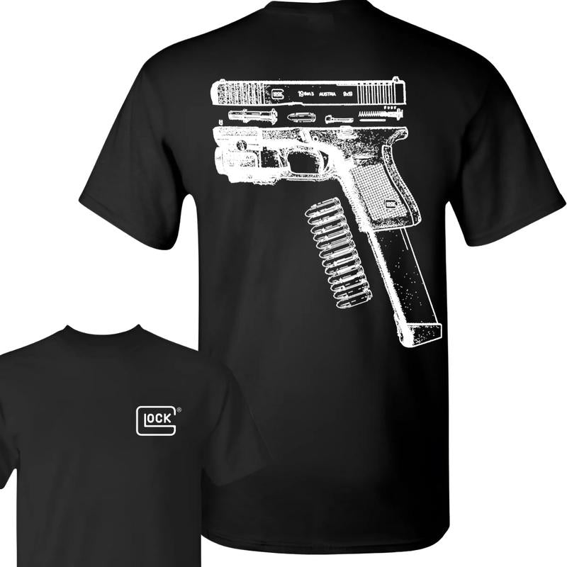 In Glock We Trus T-shirt - Men's Double Sided Tee - Classic, Cotton
