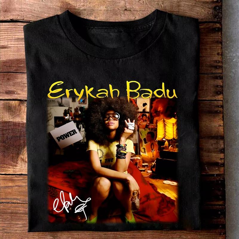 Erykah Badu Singer Shirt New Popular Unisex S-5XL T-Shirt Crewneck Cotton Crewneck Cotton