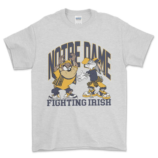 University Of Notre Dame Fighting Irish Looney Tunes T-Shirt, graphic vintage sports tees for men