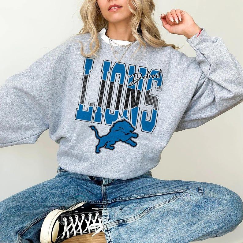 Lions Football Crewneck Sweatshirt, Trendy Game Day Gift, Unisex Detroit Sweatshirt, Detroit Football Fan