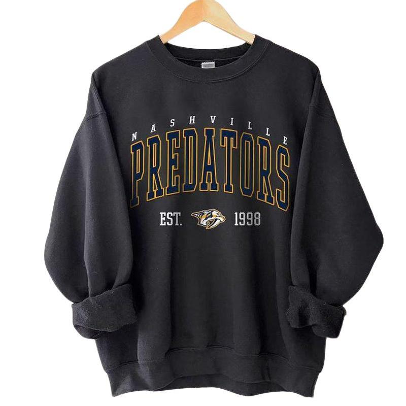 Nashville Crewneck  Vintage Style Predators Sweatshirt  Nashville Hockeys Crewneck  College Sweatshirt