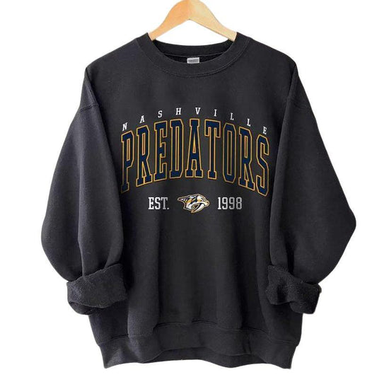 Nashville Crewneck  Vintage Style Predators Sweatshirt  Nashville Hockeys Crewneck  College Sweatshirt