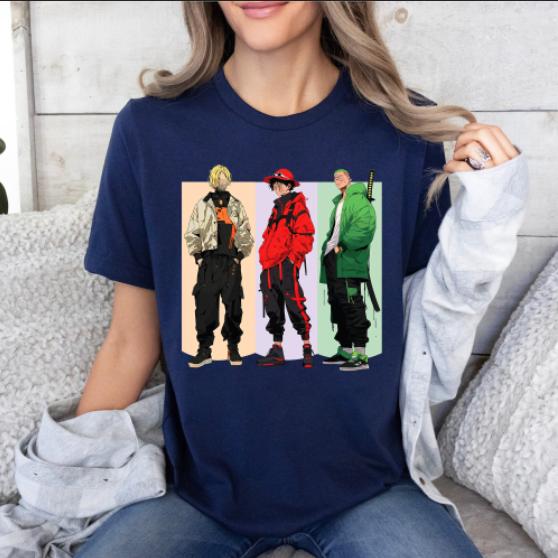One pjece team shirt, Luffu Sanju Zoru shirt, One pjece shirt, Amjme shirt, One pjce characters shirt sweatshirt hoodies