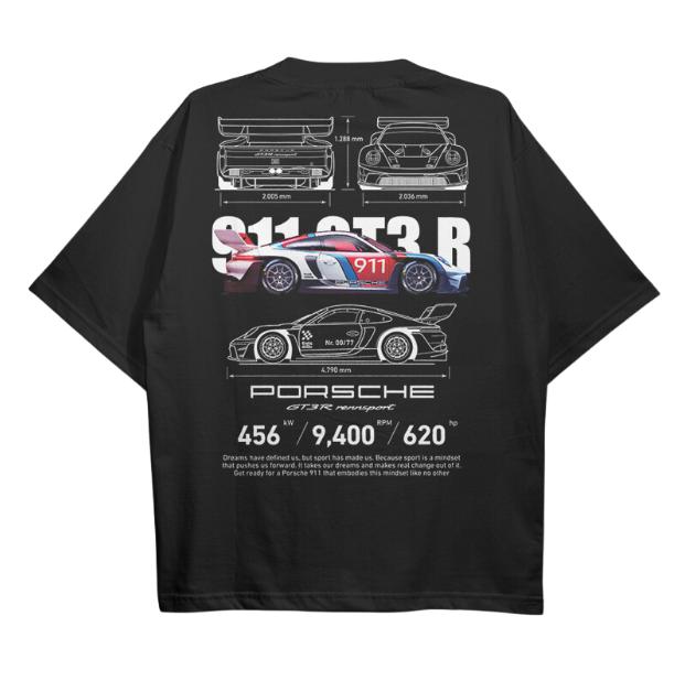 Drive in Style Car-Themed T-Shirts, SPECIAL 911 GT3 R RennSport T-Shirt, SPECIAL 911 GT3 R RennSport Technical Specs T-Shirt, Racing Sport Car Shirt