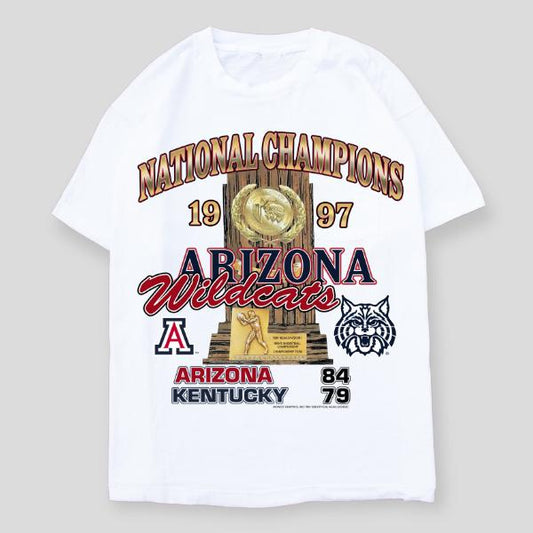 1997 NATIONAL CHAMPIONS ARIZONA WILDCATS TEE, VINTAGE GRAPHIC TEES, VINTAGE TEE