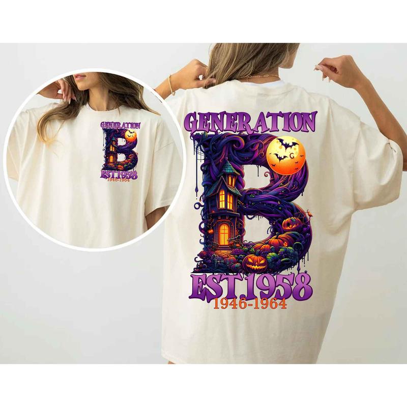 Custom Boomers Est.1958 1946-1964 Generation 2 Side Shirt, Proud Member The Generation