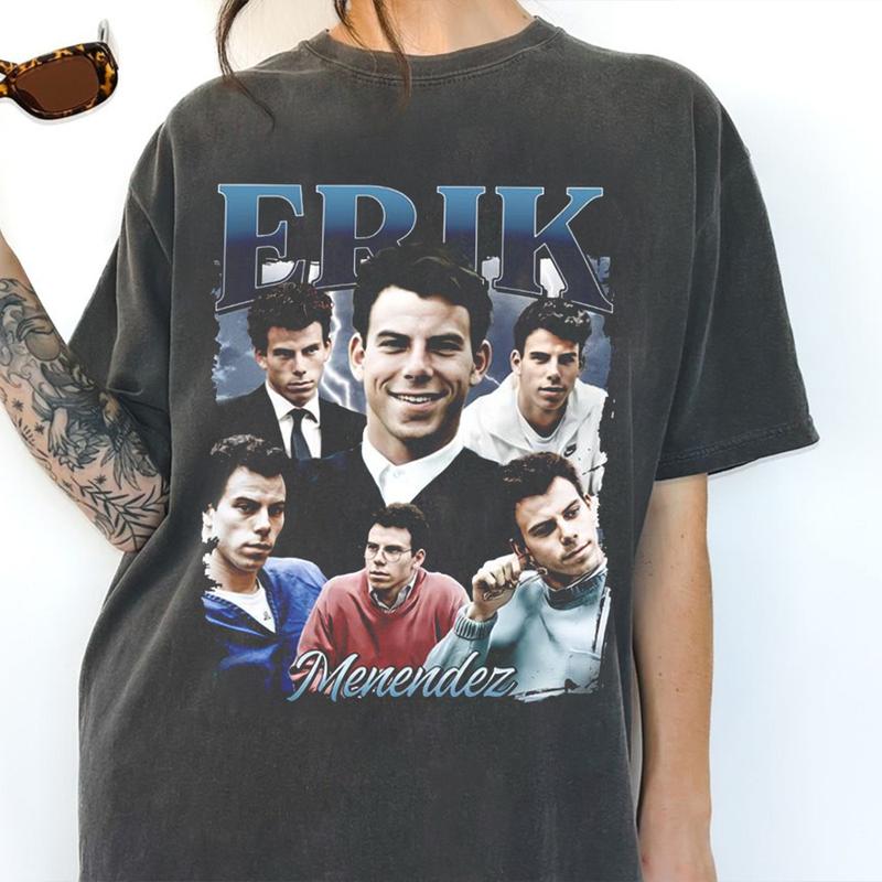 Erik Menendez Vintage Graphic Tee, Justice for Menendez Unisex Hoodie Sweatshirt, Free Erik and Lyle Menendez T-Shirt, Retro Men's Apparel