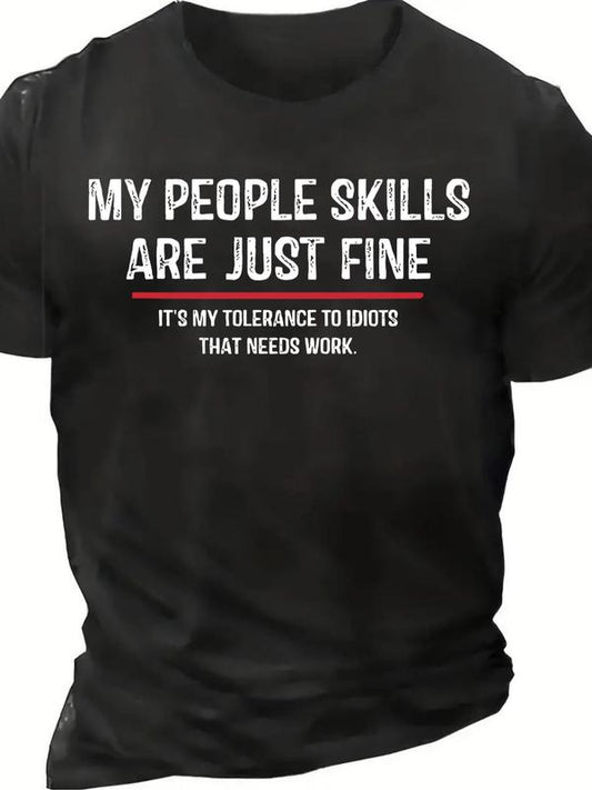 Men's Letter Print Round Neck Tee,Â Summer Clothes, Regular Fit Crew Neck Short Sleeve T-Shirt for Outdoor Daily Wear, Graphic Tees,Â Casual Summer Stre