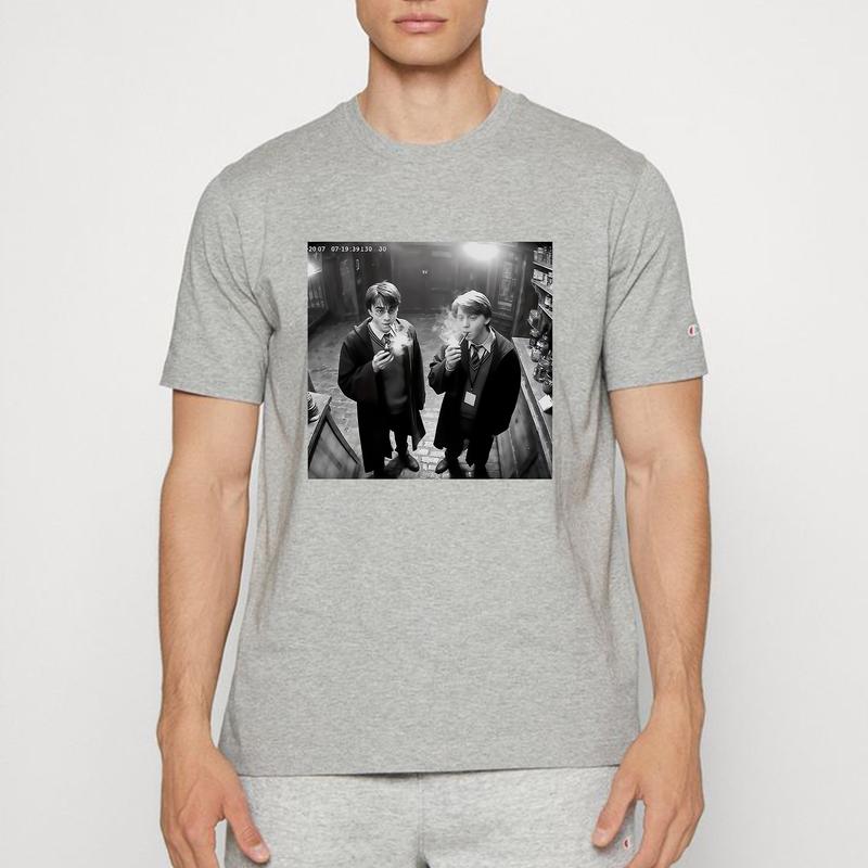 HP And Ron Sm00king Unisex Sweatshirt Hoodie Shirt Cotton Relaxed Fit, Hogwarts T-Shirt