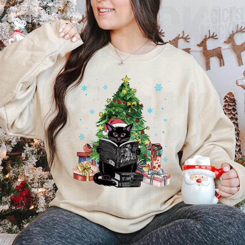 Cute Black Cat The LORDS Series Book Christmas Sweatshirt, The Ritual Book Shirt, Shantel Tessier Merch, Dark Romance Shirt, Bookish Merch, Book Lover