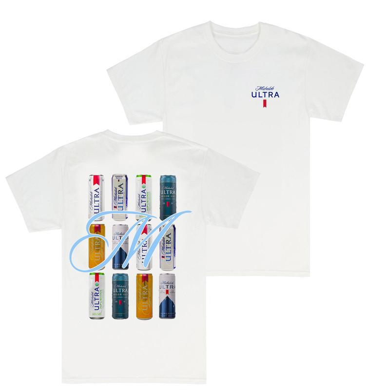 Michelob Ultra Beer 12 Pack T-shirt - 2 Side - Full Size Range - Limited Edition Prints - Color Spectrum Choice - Variety Of Designs - Fashion For All