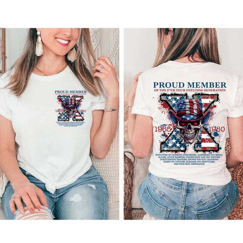 Gen X 2 Side T-shirt, Proud Member Flag Generation X Collection Shirt, Gen X Shirt, Flag Proud Member Generation 1965-1980 Shirt