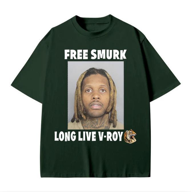Free Smurk Long Live V Roy Lil Durk Mugshot tee Cotton Menswear