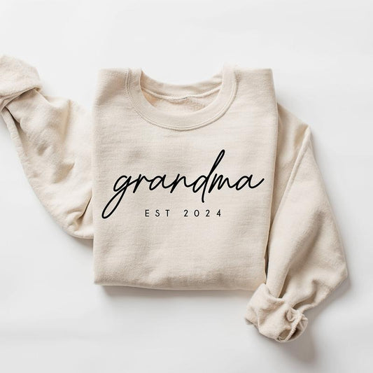 Personalized Est Grandma Sweatshirt, Grandma Gift, Mother's Day Sweatshirt, Mother's Day Gift, Granny Gift, New Granny Gift, Nana Shirt