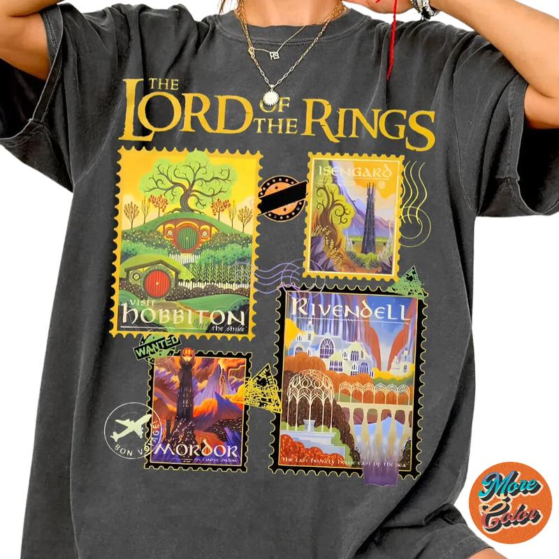 LOTR Stamps Shirt, Cotton Unisex T-shirt, Crew Neck, Size S- 4xl, Menswear Top, Womenswear Top Underwear Streetwear