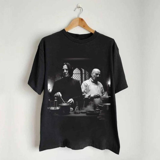 Severus Snape And Walter White In Drug Laboratory Cooking Shirt, Funny Meme Shirt, Movie Lovers Shirt, Vintage Style Shirt, Harry Potter Unisex cotton
