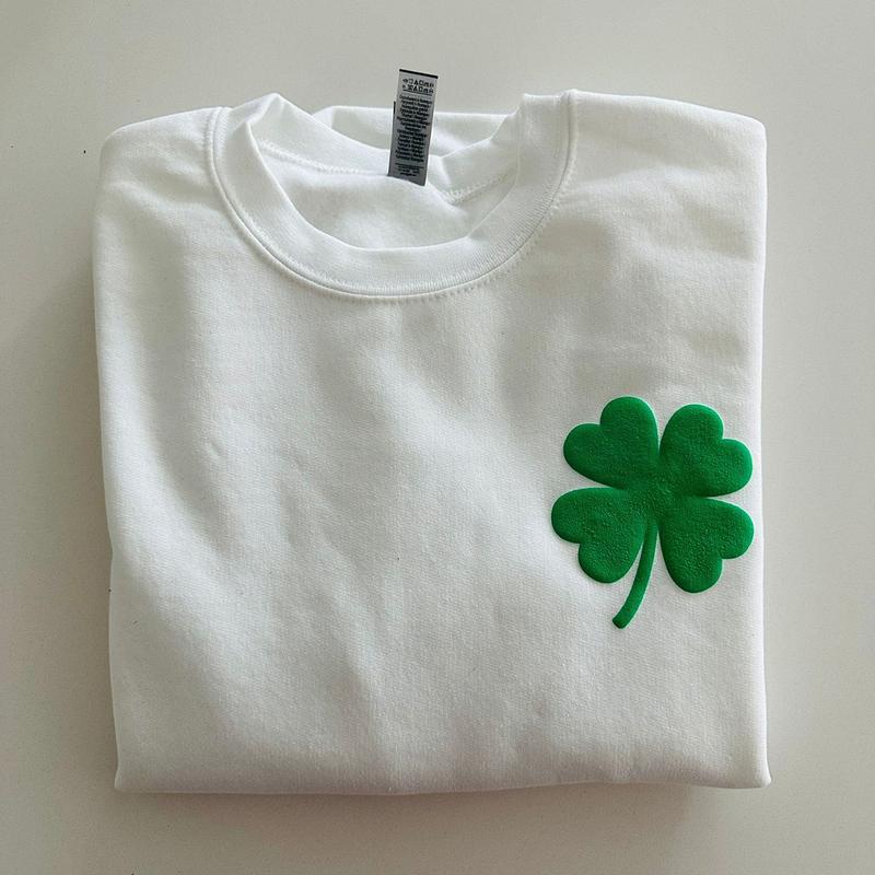 Shamrock St Patricks Day Puff Print Sweatshirt, Love Clover Hoodie, Shamrock Sweatshirt, St Patrick's Day Sweatshirt, St. Patrick's Day Gift, Clover S