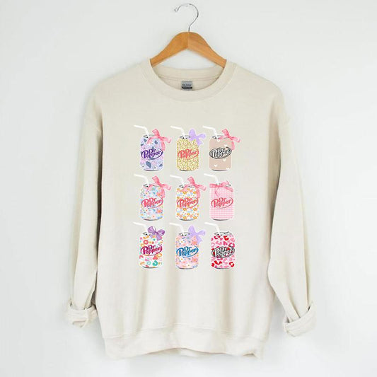Dr Peper Bow Sweatshirt - Cute  Pink Bow Sweatshirt Unisex Classic Cotton