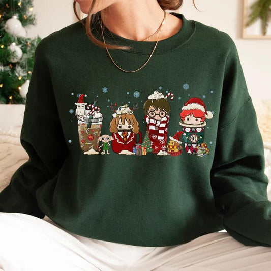 Harry Potter Christmas Sweatshirt, Christmas Coffee Shirt, Wizard TShirt, Tis The Season Christmas T-Shirt, HP Gift, Cute Harry Potter Gift