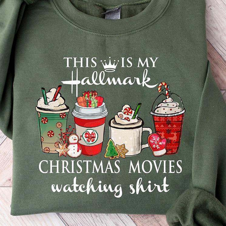 This Is My Movie Watching Christmas Crewneck Sweatshirt, Hoodie, T-shirt