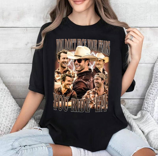 You donâ€™t face your fears, you ride â€˜em Gildan T-shirt, Sweatshirt, Hoodie