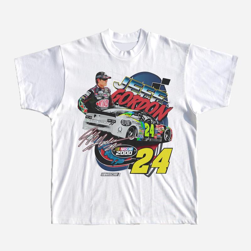 Vintage Jeff 24 Racing T-Shirt Cotton Short-sleeve Retro Streetwear Tshirt Menswear Top