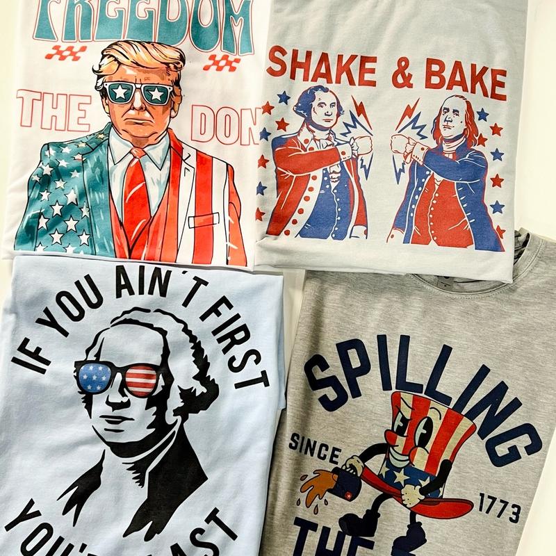 USA President Tees Spilling the Tea USA Tshirt Shake and Bake 4th of July T-Shirts Independence Day Tshirts Patriotic Freedom Tees Flag tees Lincoln S