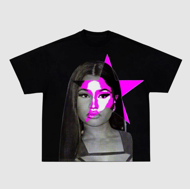 Tribute to Nicki Black T-Shirt with Pink Star