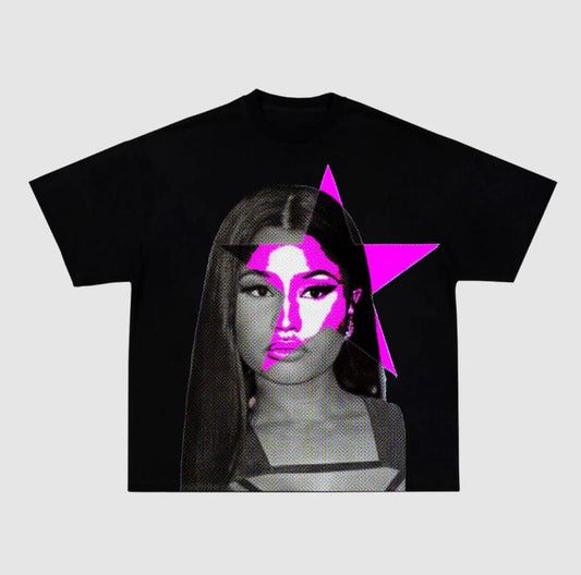 Tribute to Nicki Black T-Shirt with Pink Star