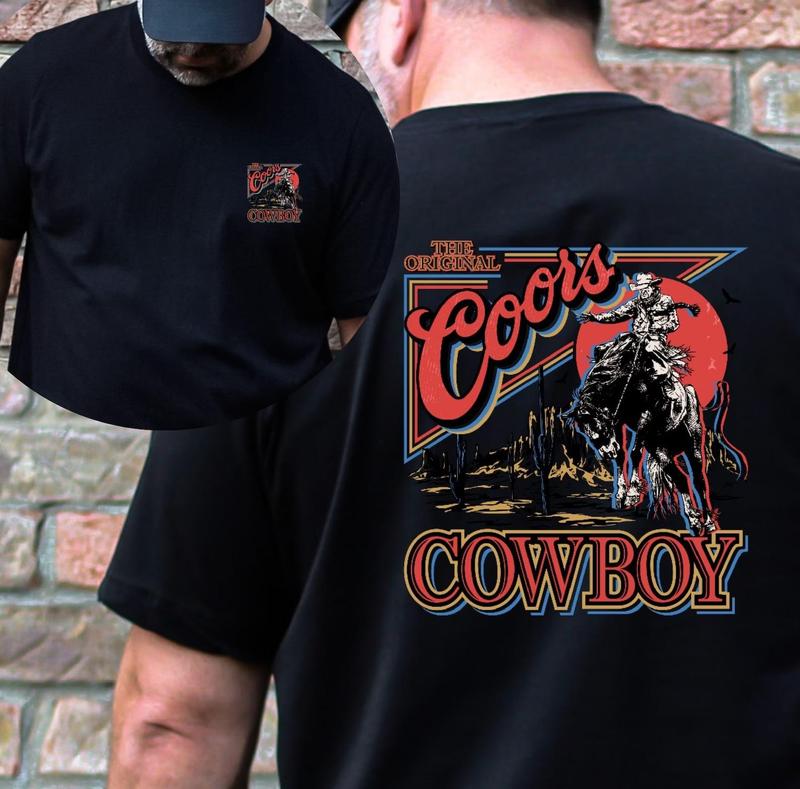 Mens Beer shirt, The Original Coors Cowboy, Western Rodeo, Vintage Cowboy tshirt