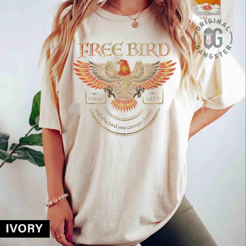 Free Bird Shirt, Band TShirt, Old School Band T-shirt, Retro Music Shirt, Rock Band Tee, Oversized Trendy Shirts