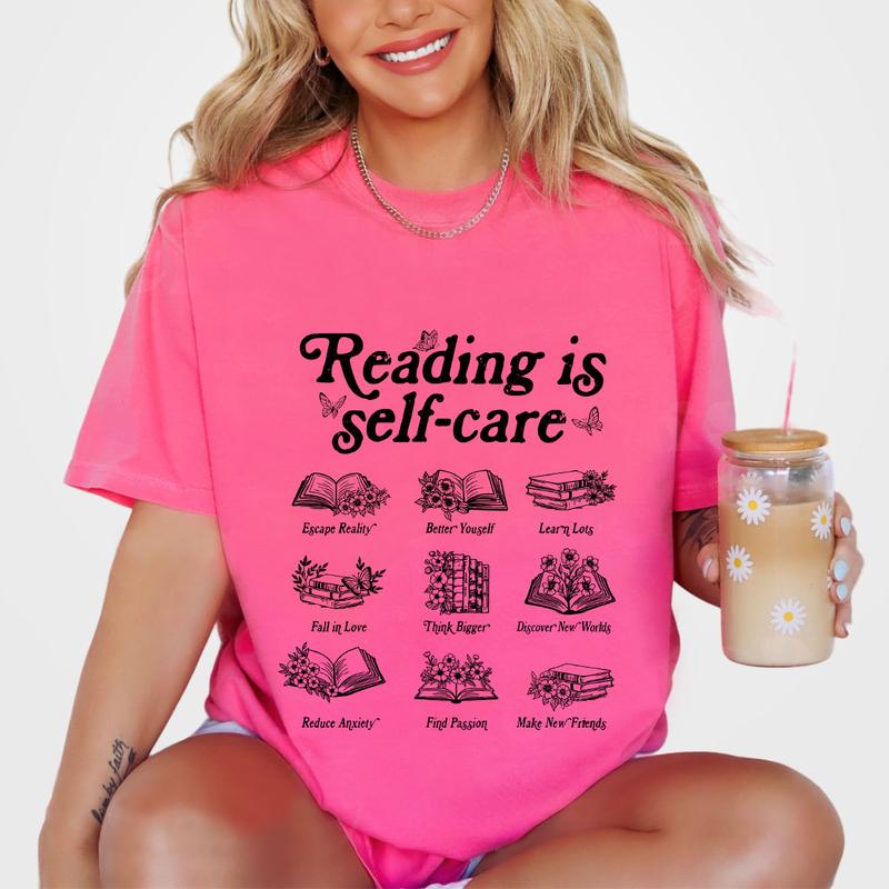 Reading Is Self Care Shirts, Book Lover Shirt, Shirt For Women, Read More Books Shirt, Gift For Book Lover, Bookish Mental Health Shirt, Mental Health