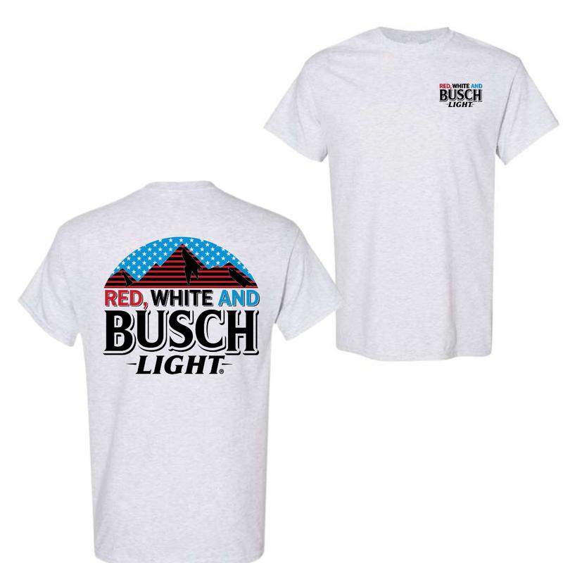 Red White And Busch Light 2 Sided T-shirt Busch For Men For Women