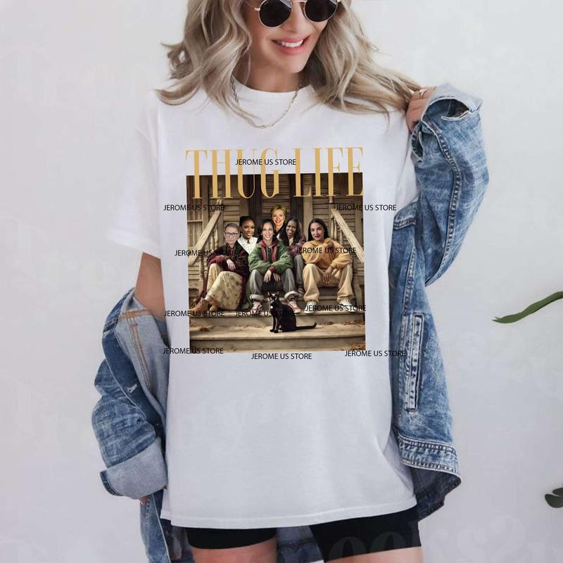 Thug Life Kamala T-Shirt, Hillary Version Shirt, Vote Shirt, Kamala Harris Shirt, Women Rights Shirt, Unisex Cotton Tee