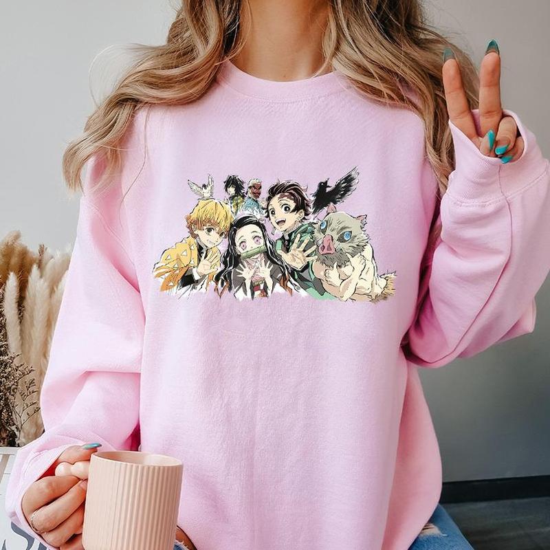 Demon Slayer team Shirt, Tanjiro Nezuko Zenitsu Inosuke Shirt,Demon Slayer t-shirt, Kimetsu no Yaiba Shirt, Anime sweatshirt hoodie, Anime lover t-shi