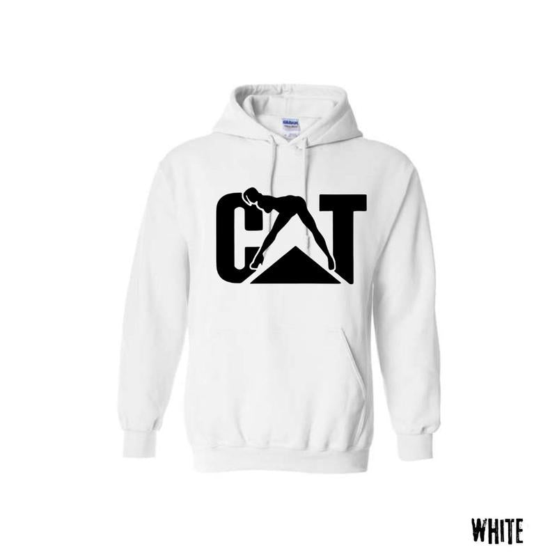 Cat With Woman Hoodie, Unisex Classic Fabric Shirt, lady Cat tee, Menswear 1 side front, Sweatshirts Pullover Long Sleeve